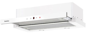 Okap teleskopowy Amica OTP6641WG 389m3/h Timer 59,8cm Białe szkło