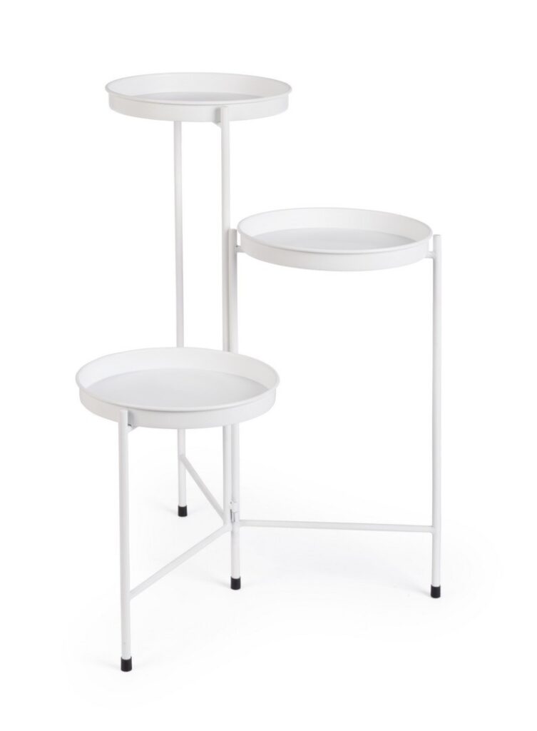 Stojak na donice HENLEY biały 47,5×42,5x60h stalowy Bizzotto