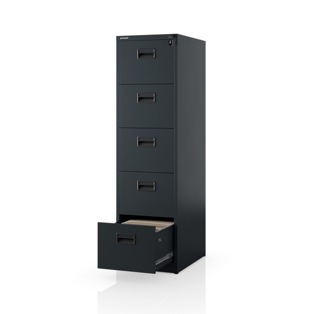 Szafa kartotekowa metalowa z 5 szufladami antracytowa, 460×1625.5×600 mm: SARA V5