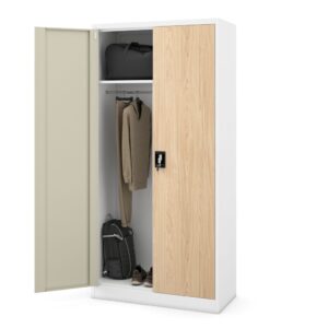 Szafa metalowa wielofunkcyjna biała/dąb sonoma, 900x1850x450 mm: DAWID Eco Design