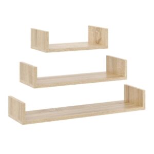 Półki ścienne, wiszące, DAVO, zestaw, 3 szt, dąb sonoma, mat