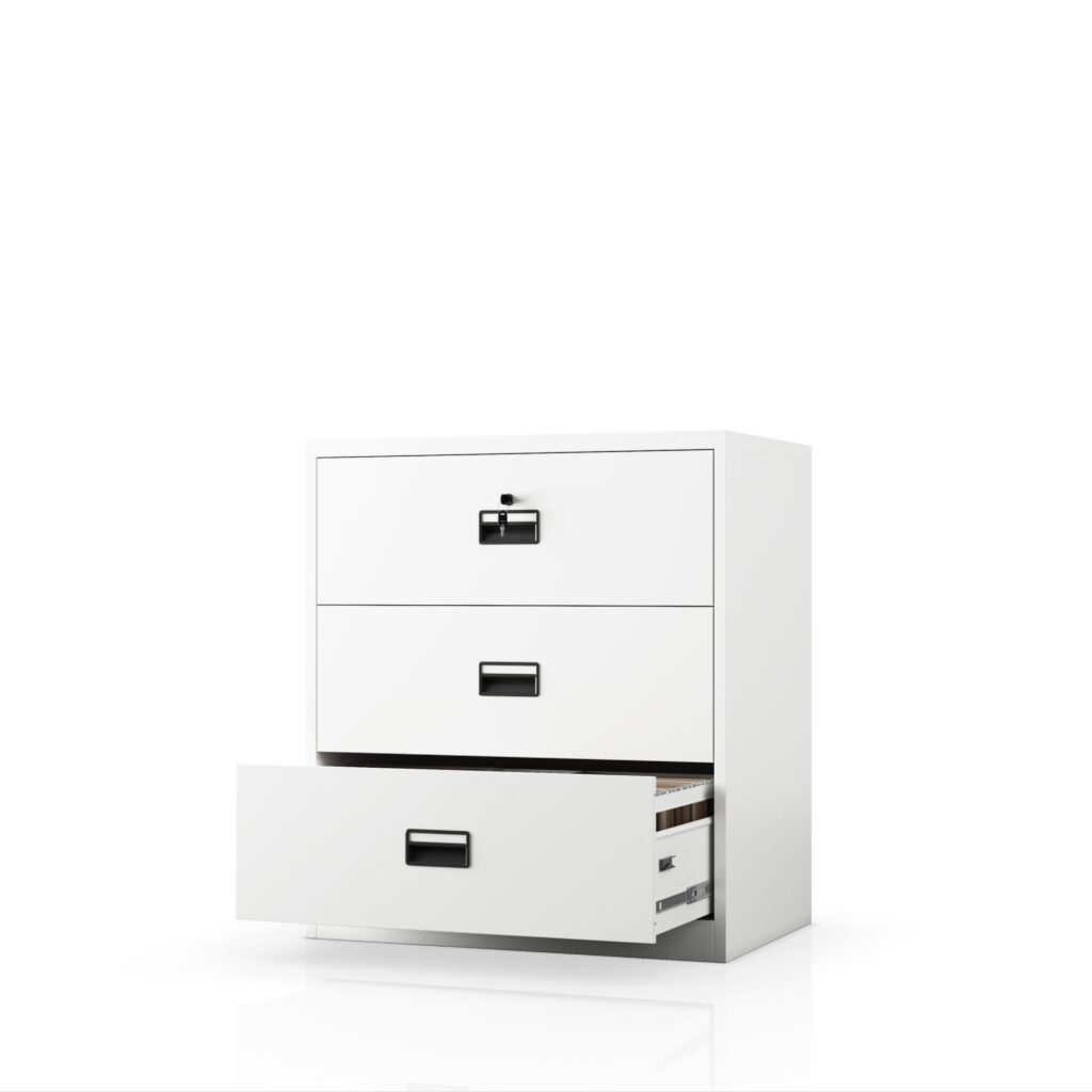 Szafa kartotekowa metalowa z 3 szufladami biała, 900x1020x600 mm: SARA XL V3
