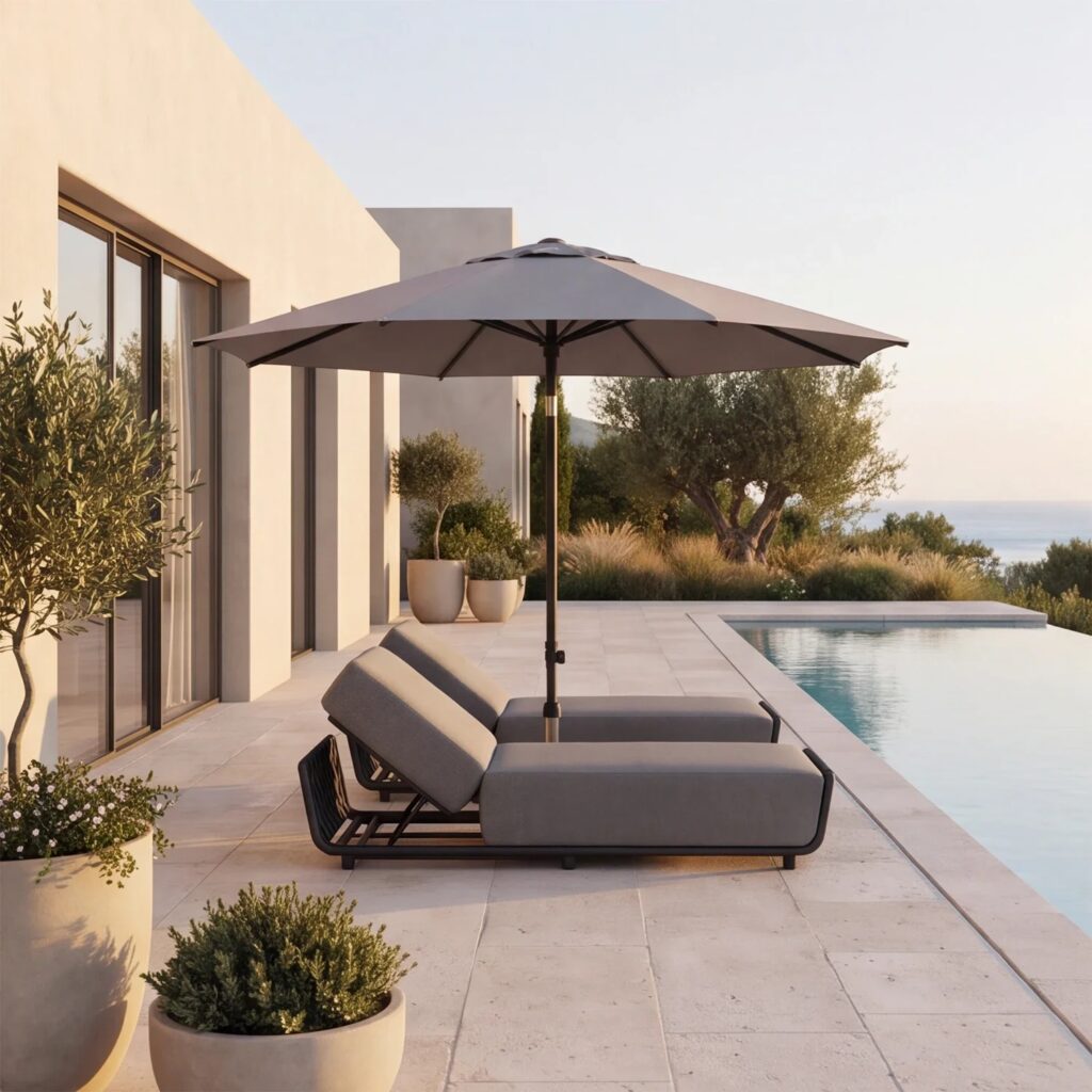 Parasol ogrodowy Zenith Ø2,5m Umbroso antracyt/szary