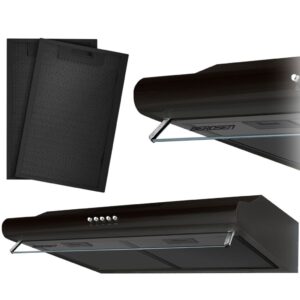 Okap kuchenny podszafkowy, LED, 50 cm, berdsen, BE-10-A, czarny