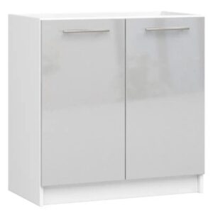 Szafka pod zlewozmywak, KLARA, 80x46x82 cm, biały, metalik, połysk