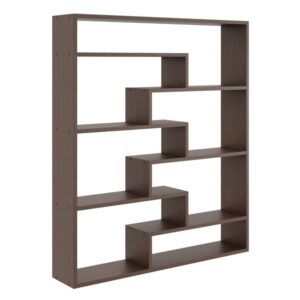 Regał ścienny na książki, biblioteczka, ELVO, 104x18x120 cm, wenge, mat