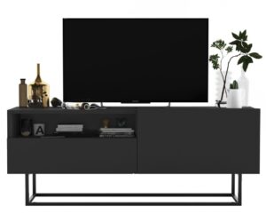 Komoda RTV, półka, loft, SANO, 120x35x46 cm, grafit, mat