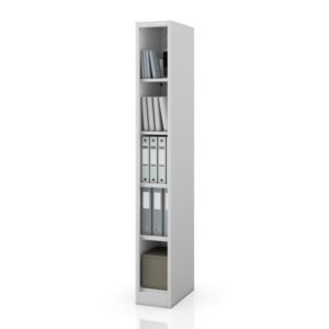 Regał metalowy wąski, archiwizacyjny na dokumenty szary, 250x1850x450 mm: TIM