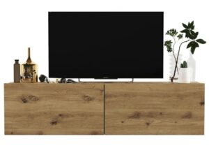 Szafka RTV, wisząca, SANO, 120x35x30 cm, dąb artisan, mat