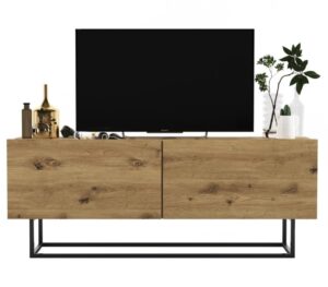 Szafka RTV, stojąca, loft, SANO, 120x35x46 cm, dąb artisan, mat