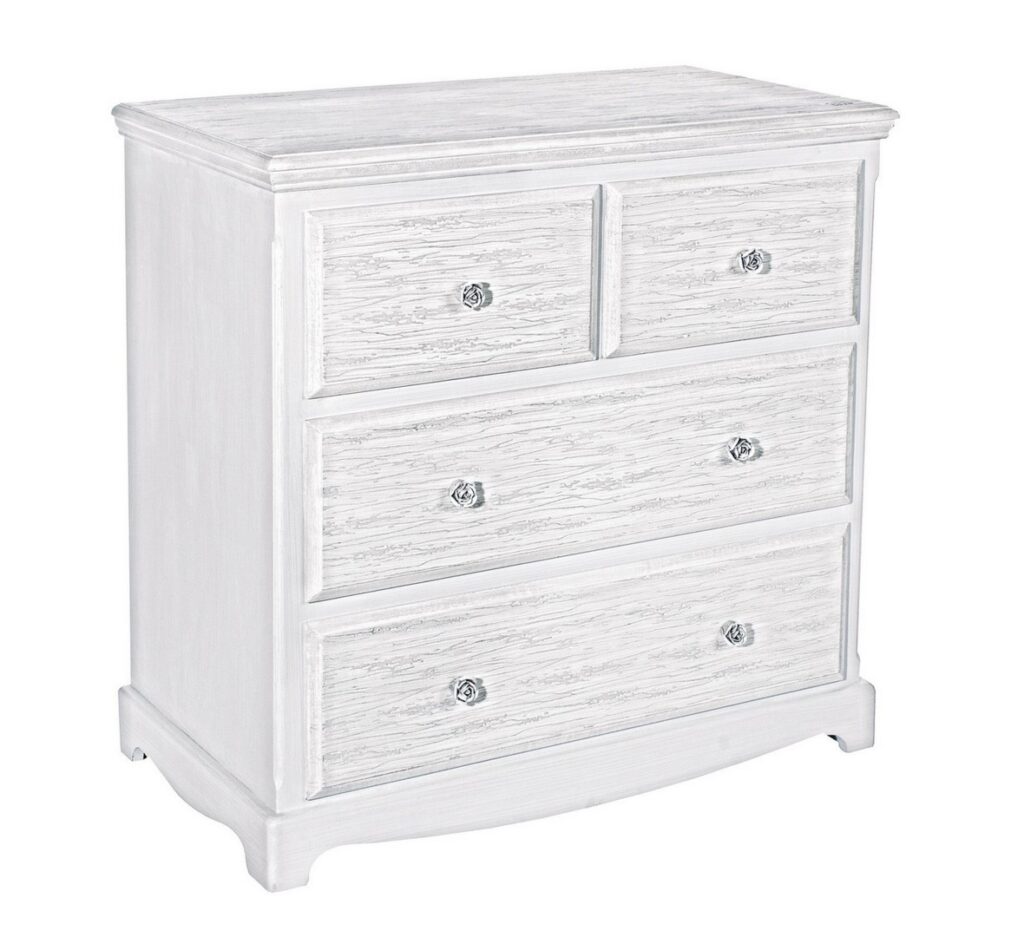 Komoda Blanc biała przetarte 80x40x80cm MDF Bizzotto