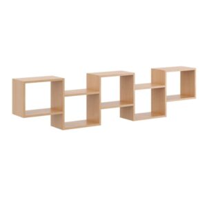 Półka ścienna, wisząca, INES, 186x18x44 cm, buk, mat