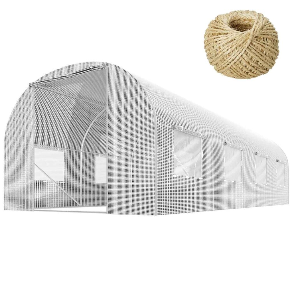 Tunel ogrodowy, wzmocniony, 9m2, 200x450x200 cm, biały