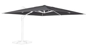 Poszycie do parasola ARIES ARIES ciemno-szary 400×400  z poliamidu Bizzotto