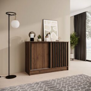 Komoda HORIZON z 2 drzwiami przesuwnymi, 120 cm, Warmia Walnut