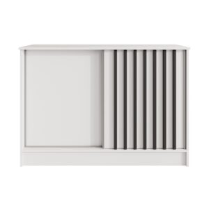 Komoda HORIZON z 2 drzwiami przesuwnymi, Biały + Czarny, 120 cm