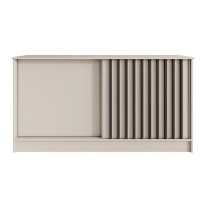 Komoda HORIZON z 2 drzwiami przesuwnymi, 160 cm, Cashmere + Czarny
