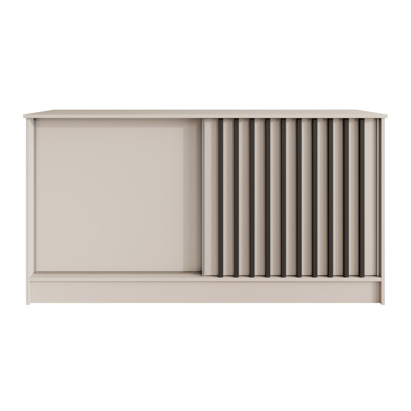 Komoda HORIZON z 2 drzwiami przesuwnymi, 160 cm, Cashmere + Czarny