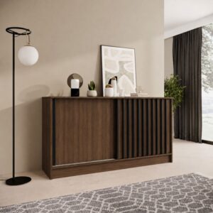 Komoda HORIZON z 2 drzwiami przesuwnymi, 160 cm, Warmia Walnut