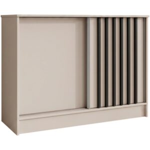 Komoda HORIZON z 2 drzwiami przesuwnymi, 100 cm, Cashmere + Czarny