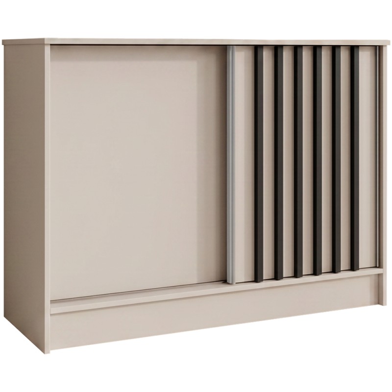 Komoda HORIZON z 2 drzwiami przesuwnymi, 100 cm, Cashmere + Czarny
