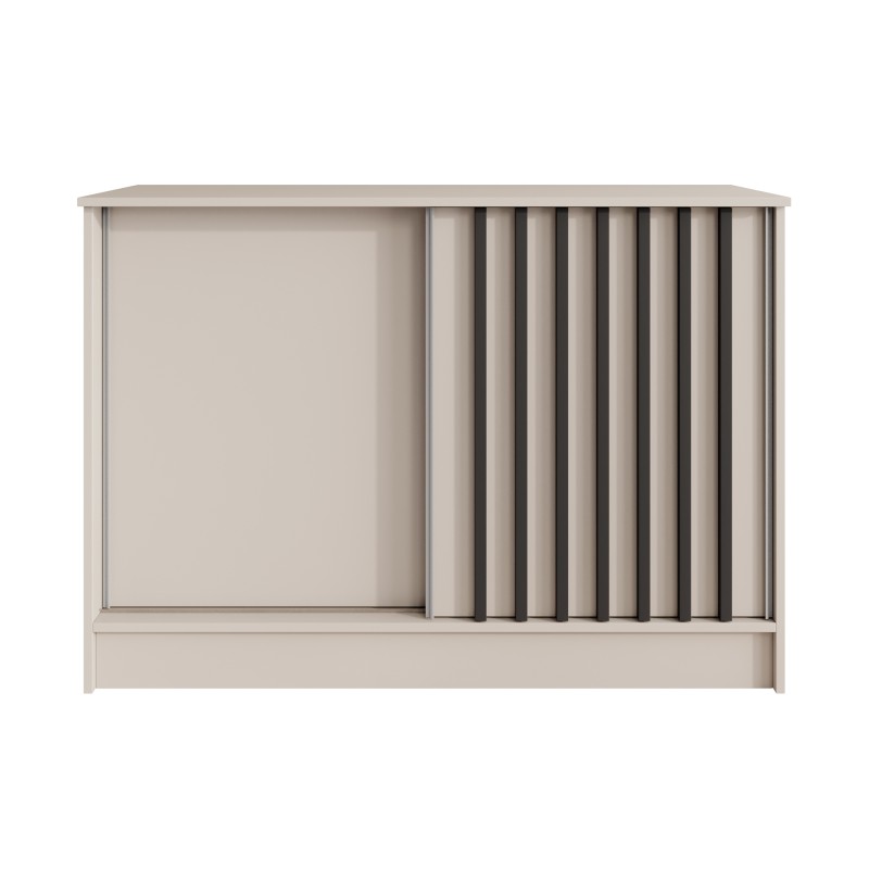 Komoda HORIZON z 2 drzwiami przesuwnymi, 120 cm, Cashmere + Czarny