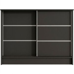 Komoda MIRELA z 2 drzwiami przesuwnymi, Czarny, 100 cm