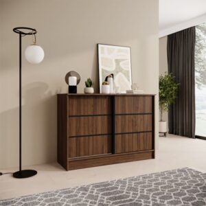 Komoda MIRELA z 2 drzwiami przesuwnymi, 120 cm, Warmia Walnut