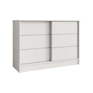 Komoda MIRELA z 2 drzwiami przesuwnymi, Biały, 120 cm