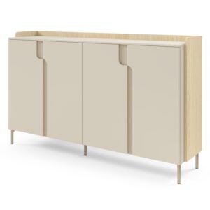 Komoda z 4 drzwiami POSITIVO 180 cm, Dab Mavelie + Macadamia