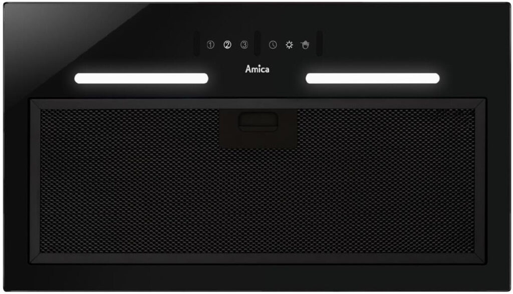 Okap wkład Amica OMP6554BG 508m3/h Timer 55cm Czarne szkło