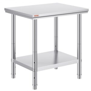 VEVOR  Stół roboczy ze stali nierdzewnej 760 x 600 x 70 mm Przygotowanie żywności do przygotowywania posiłków, szycia, prania, rękodzieła, garażowania itp.