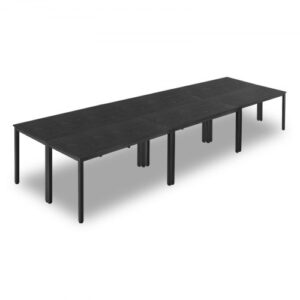Stół konferencyjny VEVOR, stół konferencyjny dla 16 osób, zestaw 6 elementów, 140 x 60 cm (każdy element), prostokątne biurko kombinowane, stół konferencyjny, stół wielofunkcyjny, stół śniadaniowy z metalowymi nogami do biura, sali konferencyjnej