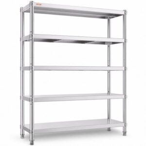 VEVOR 12,2 x 47 x 18,3 cm Półka kuchenna stojąca 6 półek Półka ze stali nierdzewnej Półka gastronomiczna o dużym obciążeniu 150 kg Półka magazynowa