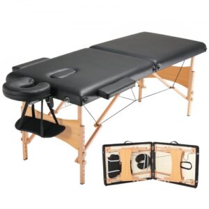 VEVOR przenośny stół do masażu, szerokość 70 cm, 2 składane, lekkie stoły do ​​masażu, 8-poziomowa regulacja wysokości łóżka do masażu, stół spa z zagłówkiem, podłokietnikami, paletą do rąk i torbą transportową, 272 kg