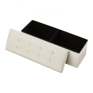 Puf VEVOR składany ze schowkiem (prostokątny), podnóżek z kieszeniami bocznymi, składany, wyściełany stołek, nośność do 299,37 kg, 11 x 38 x 38 cm, do salonu, sypialni, przedpokoju, beżowy