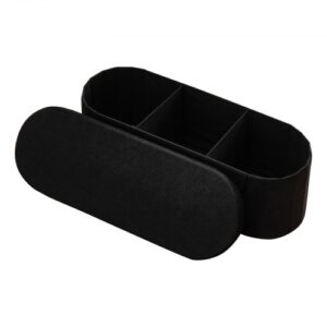Podnóżek składany VEVOR ze schowkiem (owalny), składany, wyściełany, nośność do 299,37 kg, 11 x 38 x 38 cm, skrzynia na podnóżek do salonu, sypialni, przedpokoju, czarny
