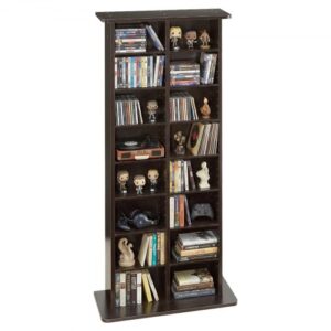 Półka na płyty CD VEVOR, 8-poziomowa, 559 x 222 x 1295 mm, Przechowywanie multimediów na płyty CD, DVD, książki i gry, Szafka dzieląca pomieszczenie z 16 przegródkami do salonu, biura domowego, studia nagrań