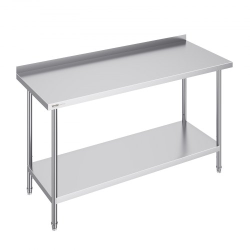 VEVOR Stół roboczy ze stali nierdzewnej, komercyjny stół roboczy do przygotowywania żywności, 610 x 1524 x 914 mm, wytrzymały metalowy stół roboczy z regulowaną wysokością do restauracji, domu i hotelu