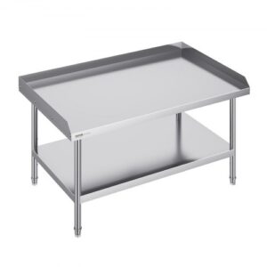 VEVOR Stół roboczy ze stali nierdzewnej, stół roboczy do przygotowywania żywności w obiektach komercyjnych, 3-stronny panel ochronny, 762 x 1219 x 660 mm, nośność 689 kg, z regulowaną wysokością do restauracji