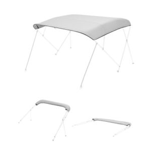 Pokrowiec na bimini VEVOR 4 łuki 271 x 244 do 262 cm Osłona przeciwsłoneczna do łodzi 600D Tkanina morska Wodoodporny pokrowiec przeciwsłoneczny z torbą do przechowywania Zamek błyskawiczny bez ramy
