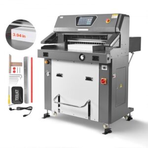Elektryczna gilotyna do papieru VEVOR, hydrauliczna gilotyna o wysokiej wydajności, szerokość cięcia 66 cm, grubość cięcia 10 cm, duża elektryczna gilotyna z funkcją podczerwieni i wymiennym ostrzem