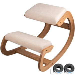 VEVOR Ergonomiczny stołek Regulowany stołek Ergonomiczne poduszki Wygodne biurko do domu Kształtowanie i łagodzenie stresu Ergonomiczny fotel podkolanowy (biały dąb)