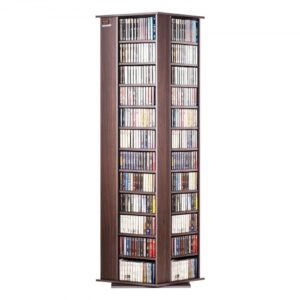 Szafka na nośniki VEVOR, obrotowa wieża na nośniki, mieści do 1040 płyt CD, chroni i porządkuje kolekcję muzyki, filmów, gier wideo lub pamiątek – Espresso