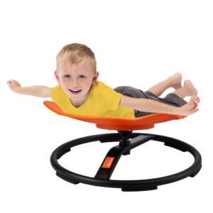 VEVOR Fotel sensoryczny obrotowy dla dzieci o nośności 100 kg, obrotowy o 360°, sensoryczny fotel z zabawkami dla dzieci autystycznych, obrotowy fotel koordynacyjny, równoważny, podstawa z motywem słonia w kolorze pomarańczowym