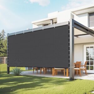 Żagiel przeciwsłoneczny VEVOR 90% chroniący przed słońcem (305 x 366 cm) do pergoli z przelotkami ze stali nierdzewnej, żagiel przeciwsłoneczny z materiału HDPE o gramaturze 140 g/m², do ogrodu i na patio (czarny)