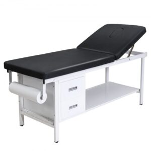 Kozetka do badań VEVOR 227 kg, kozetka wypoczynkowa, kozetka do ćwiczeń z regulowanym oparciem, 2 szufladami, schowkiem i podajnikiem papieru w rolkach, kozetka szpitalna do szpitali i ośrodków rehabilitacyjnych, 1855 x 705 x 815 mm
