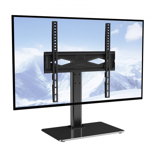 VEVOR Stojak pod telewizor z kółkami, uniwersalny, 615-670 mm, regulowana wysokość, 75 x 75 mm, 400 x 400 mm, nośność 41 kg, podstawa podłogowa, mobilny wózek, stojak pod telewizor, stabilny uchwyt, stolik pod telewizor