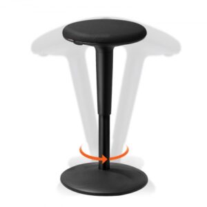 VEVOR Aktywny stołek Wobble Stool Stołek Wobble Chair, regulowana wysokość (55-72 cm), żelazny stołek biurowy, udźwig 120 kg, idealny do szkół, biur i domów, kąt nachylenia 8°, czarny
