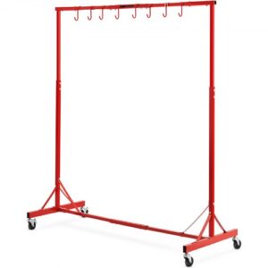 Stojak do lakierowania natryskowego VEVOR, 1,5–2,1 m, regulowana wysokość, udźwig 30 kg, stojak do lakierowania natryskowego samochodów, stojak do suszenia lakieru z 8 hakami i 4 kółkami obrotowymi, stojak do warsztatów samochodowych i garaży